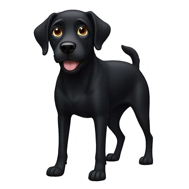 A Black dog  sticker