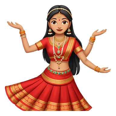 Indian woman in traditional clothes dances.  format portrait sticker