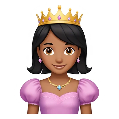 smiling girl with black hair as a princess  sticker