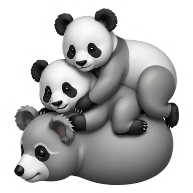 Small Panda riding big koala’s back sticker