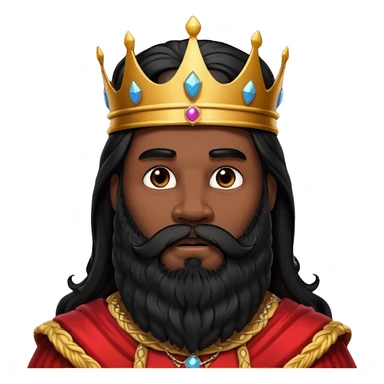 big black bearded king with long hairs sticker