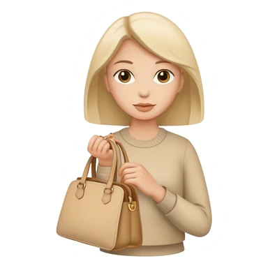 beige aesthetic woman bag sticker