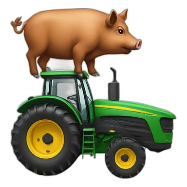 boar on tractor sticker