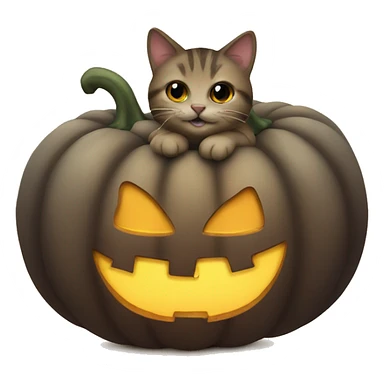 Cat on a pumpking sticker