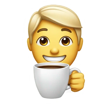 charming smile with coffee cup sticker