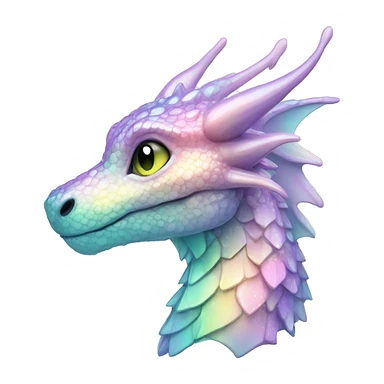 Sparkly glossy Pastel iridescent glass dragon sticker