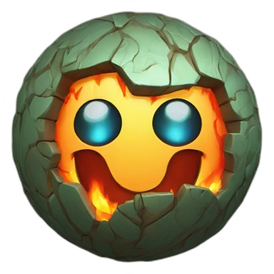 3d sphere with a cartoon nauseated fire Creeper skin texture with beautiful eyes sticker