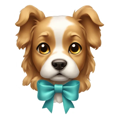 Cute dog with bow sticker
