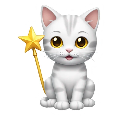 kitty with a star wand sticker