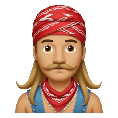 mustached with bandanas long hair sticker