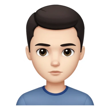 Very pretty handsome bratz man,  short dark hair, has black eyes , pale skin, defined jawline sticker