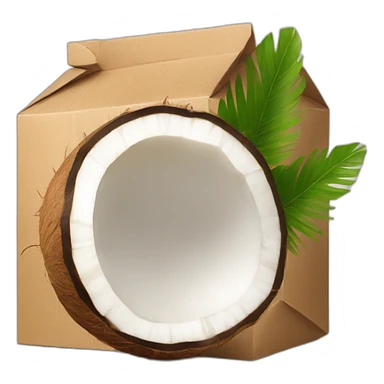 coconut water in cardboard package sticker