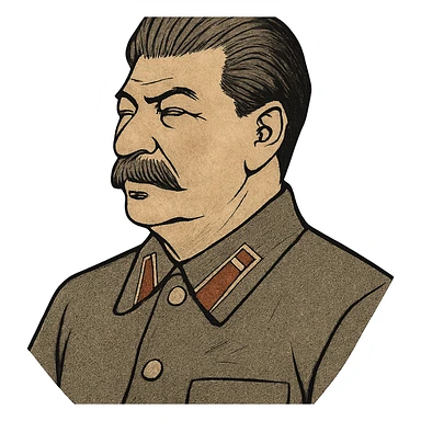 ukiyo-e style portrait of Stalin sticker