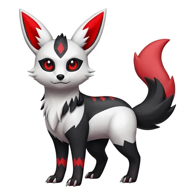 White, black and red Umbreon-Zangoose-fusion (full body) sticker