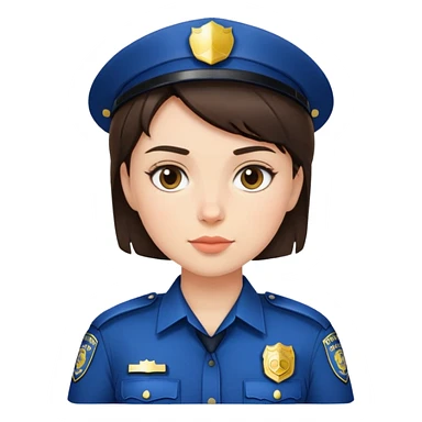 Brunette short Hair Girl Police Officer  sticker