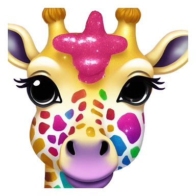 Lisa frank glitter giraffe with eyelashes sticker