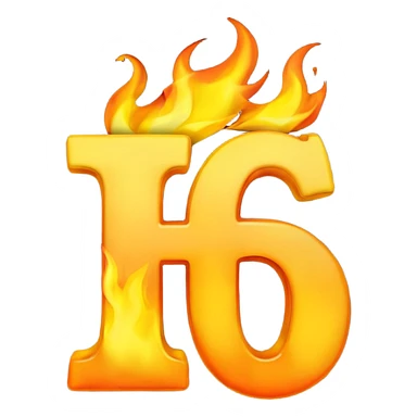 Make a 3d emoji of the word T with fire sticker