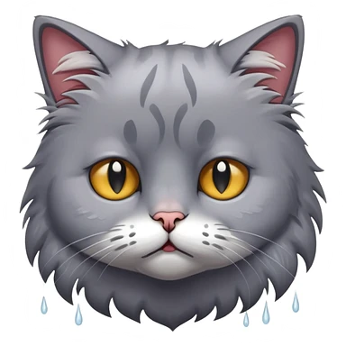 Crying sad cat sticker
