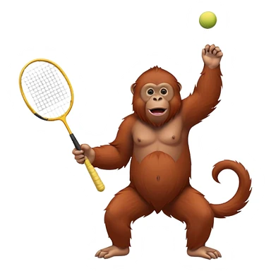 orangutan playing badminton sticker