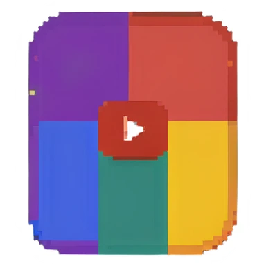 YouTube logo rainbow colored with white play button sticker
