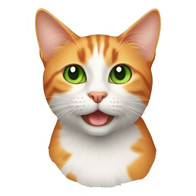 Orange cross eyed cat with green eyes sticker
