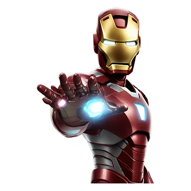iron man with hologram from his hand sticker