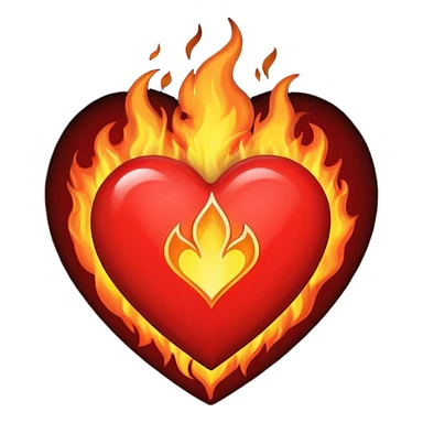 A red heart with bright flames on top, blending realistic fire with a slightly gothic cartoon style. Inside the heart, in small bold gothic text, it says:
Pyromaniacs   sticker