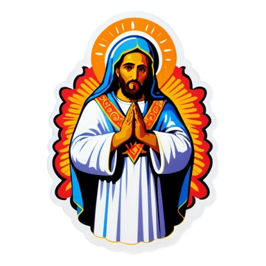 Un santo orando sticker