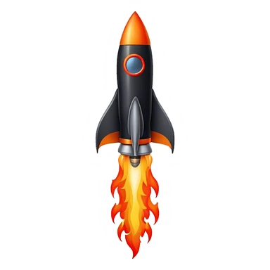 fine black rocket with fire color france sticker
