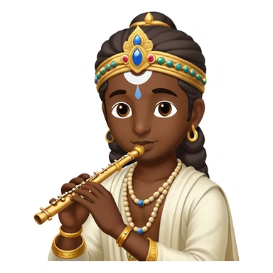 lord krishna playing flute sticker