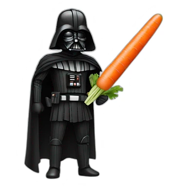 dark vador with a carrot as sword sticker