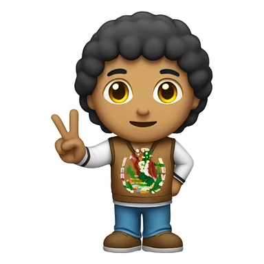 Mexican holding peace sign sticker