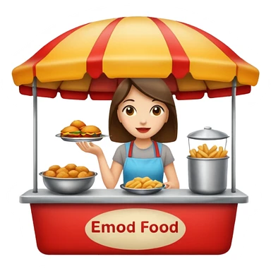 woman with street food sticker