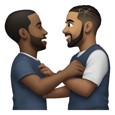 Drake and Kendrick Lamar showing affection to each other  sticker