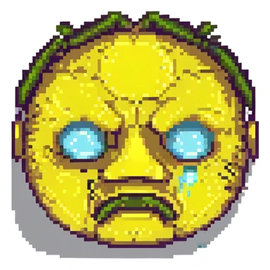 cranky yellow face sticker