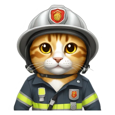 Fireman cat sticker