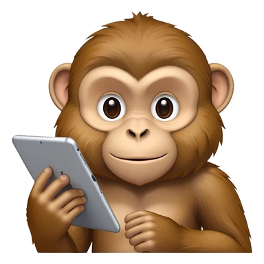 Monkey with iPad sticker