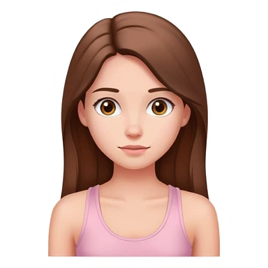 Girl with longhair wearing soft pink tank top sticker