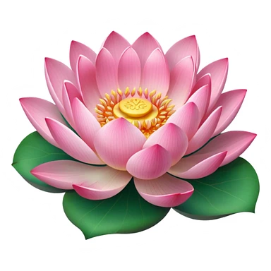 blooming lotus with leaf sticker