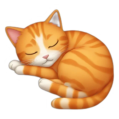 Orange cat sleeping on top of a blanket sticker