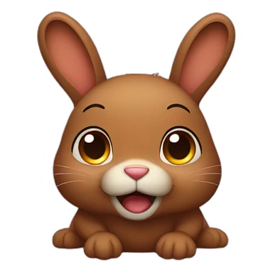 scared brown bunny sticker