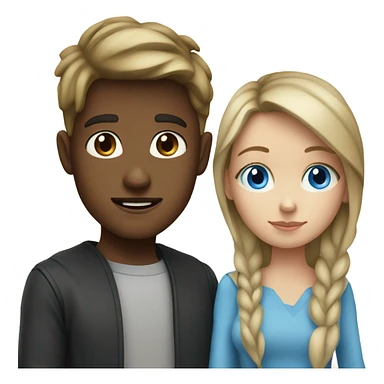 blue eyed dark blonde boy with a Bart with blue eyed brunette girl sticker