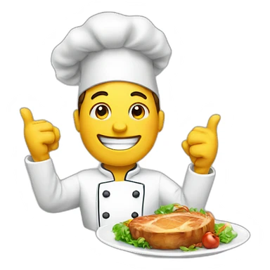 A cheff approving a meal sticker