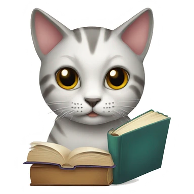 Cat With Book sticker
