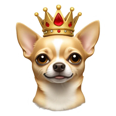 Tan chihuahua with crown sticker