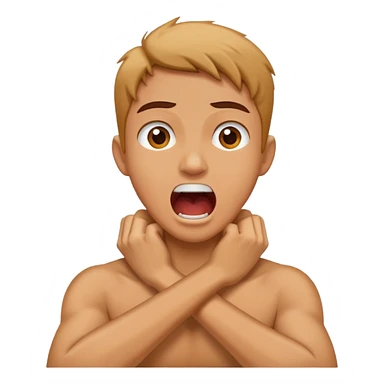 Arms crossed over neck screaming  sticker