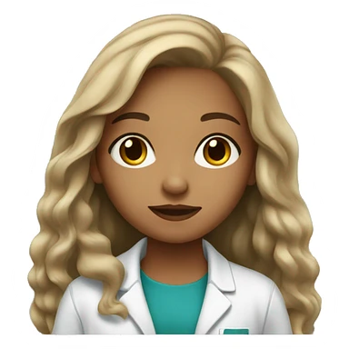 Light skin young girl with long hair working in a pharmacy sticker