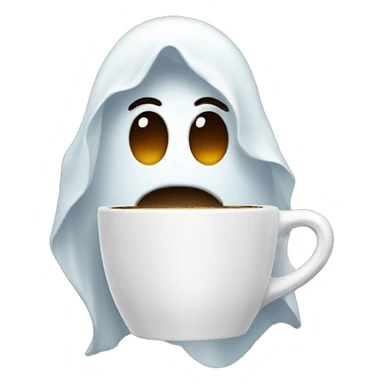 generate a ghost drinking coffee sticker