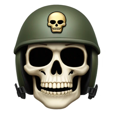 skull with military helmet sticker