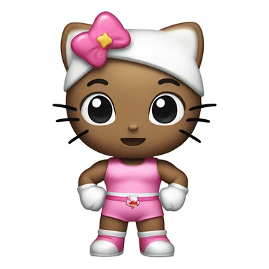 Muscular hello kitty sticker